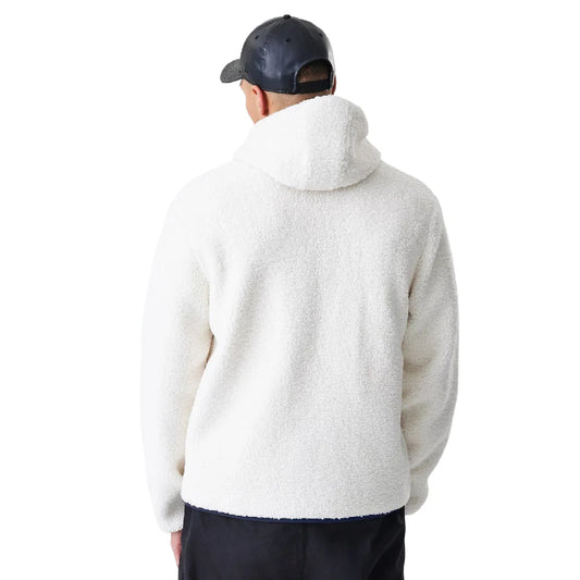 New York Yankees MLB Open White Hooded Sherpa Jacket