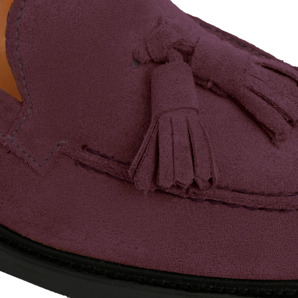 Mocassini  Donna con fiocco in Camoscio - Bordeaux