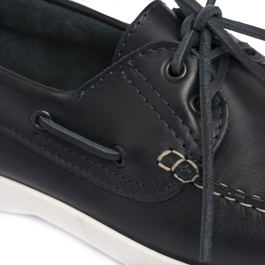 Mocassini Barca 01 con Lacci in Pelle - Blu