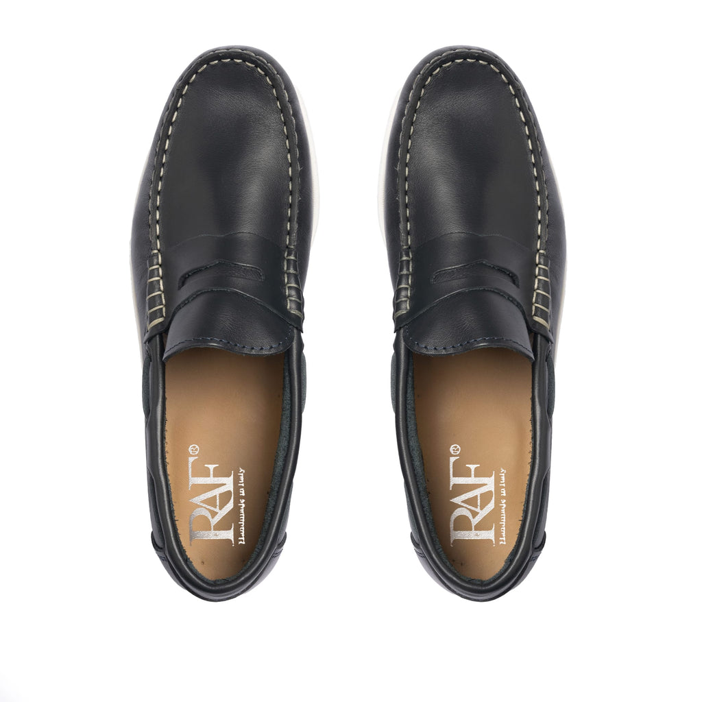 Mocassini Barca 02 con Bendina in Pelle - Blu