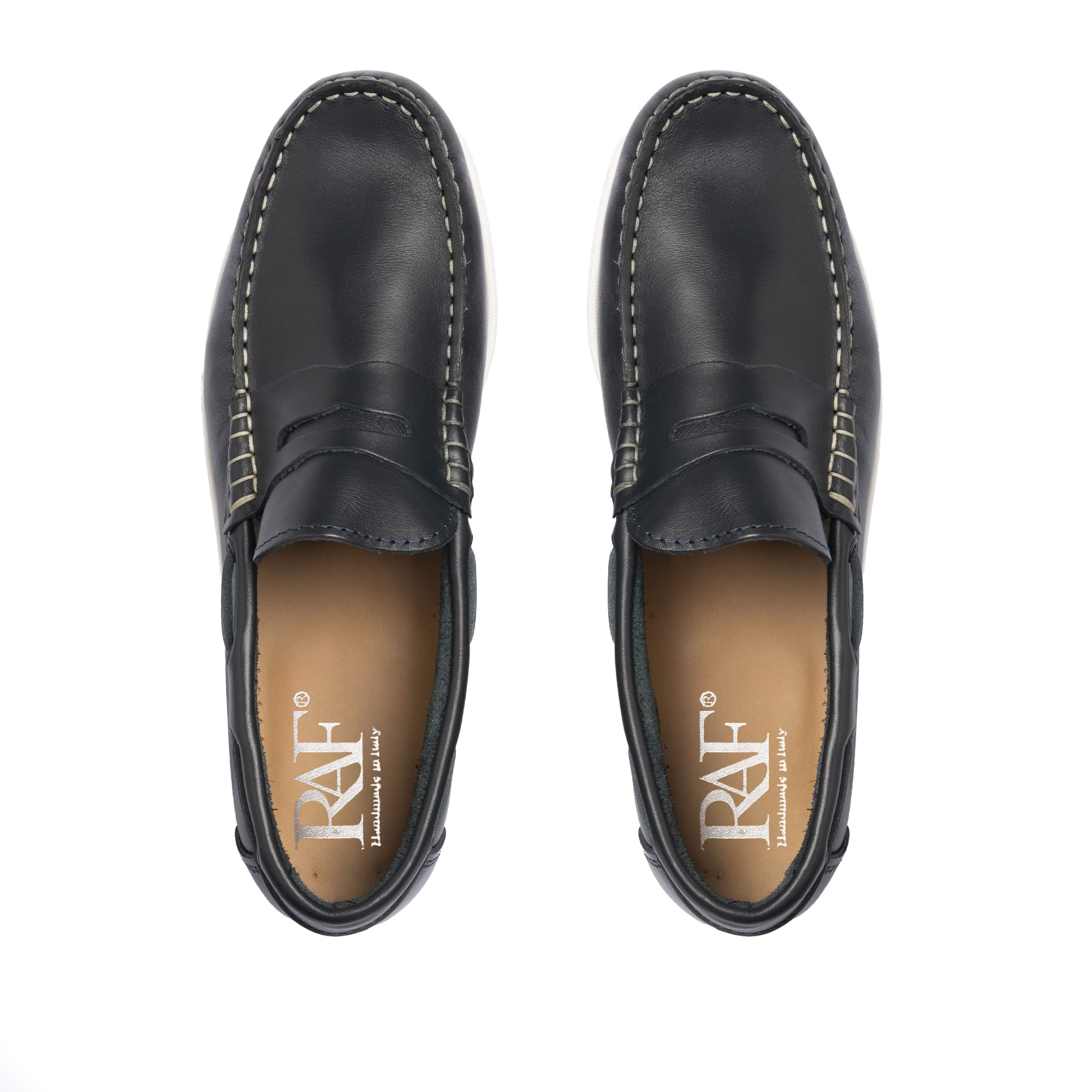 Mocassini Barca 02 con Bendina in Pelle - Blu