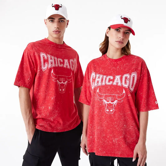 Chicago Bulls Nba Washed Red Oversized T-Shirt