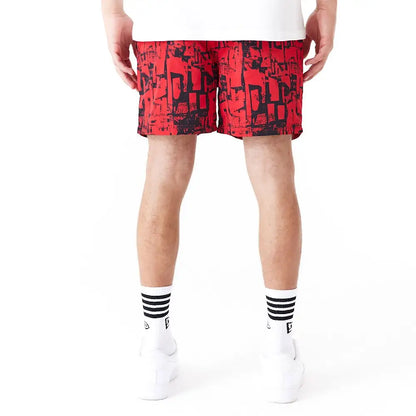 Chicago Bulls Nba All Over Print Red Shorts