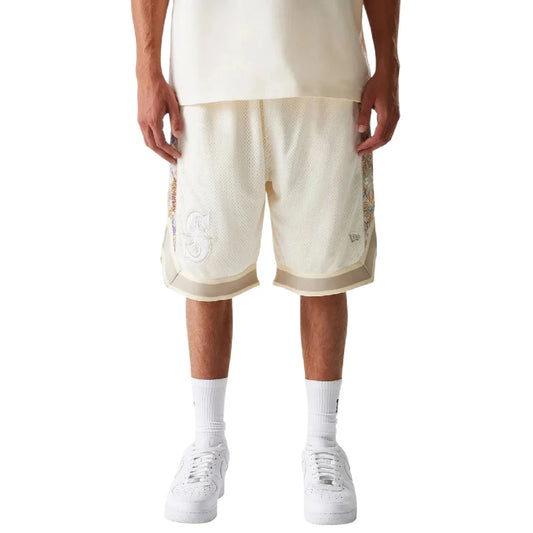 Seattle Mariners MLB Infill Open White Mesh Shorts