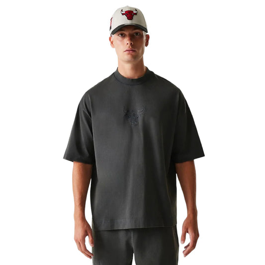 Chicago Bulls NBA Washed Grey Box T-Shirt