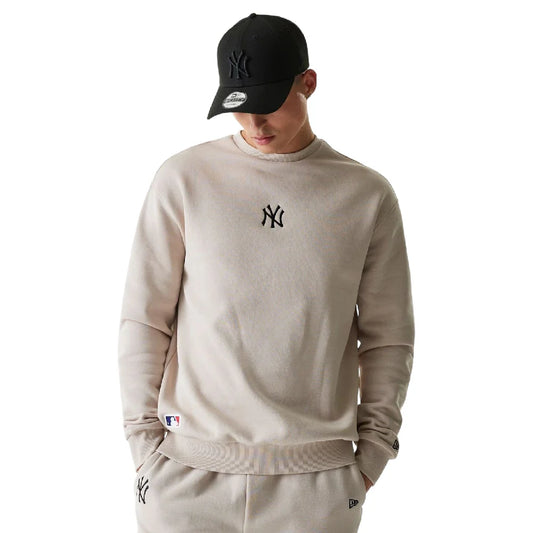 New York Yankees MLB League Essential Midi Cream Oversized Crew Neck Sweater