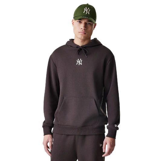 New York Yankees MLB Midi League Essential Dark Brown Oversized Pullover Hoodie