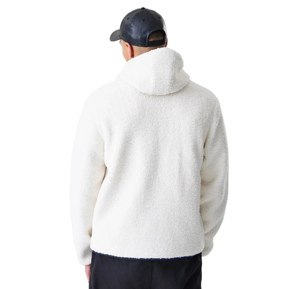 New York Yankees MLB Open White Hooded Sherpa Jacket