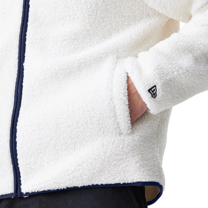 New York Yankees MLB Open White Hooded Sherpa Jacket