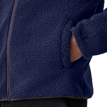 Navy Hooded Sherpa Jacket