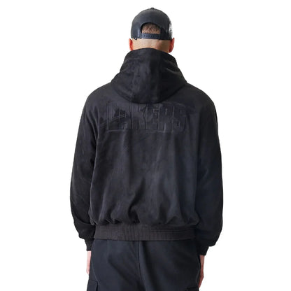 LA Lakers NBA Suede Black Hooded Jacket