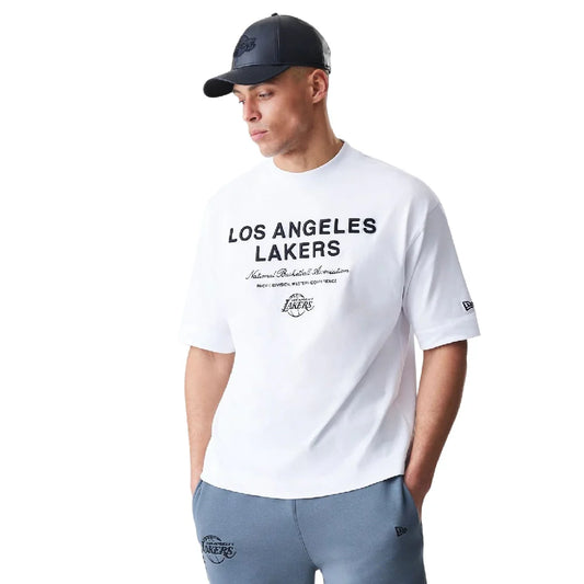 LA Lakers NBA Linear White T-Shirt