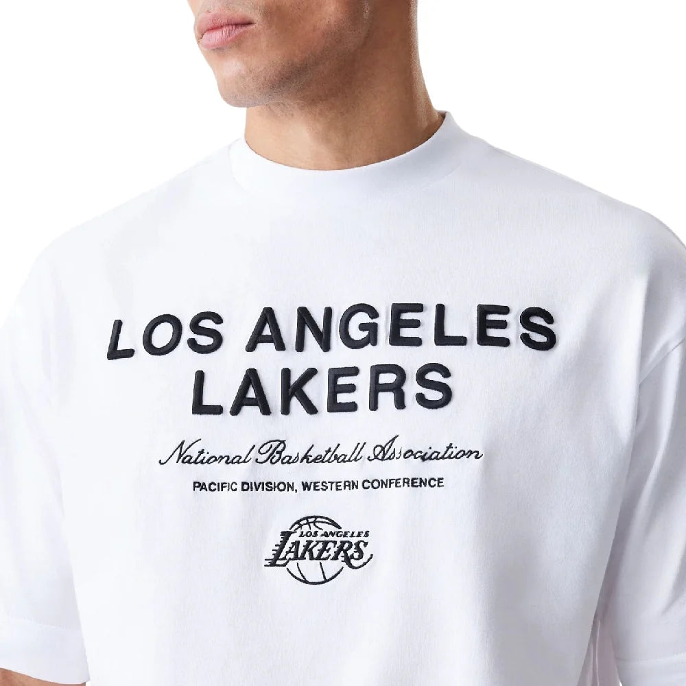 LA Lakers NBA Linear White T-Shirt