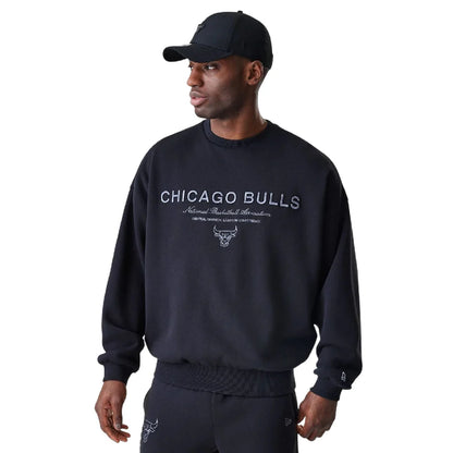 Chicago Bulls NBA Linear Black Crew Neck Sweater