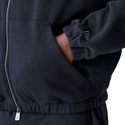 Chicago Bulls NBA Linear Black Oversized Full Zip Hoodie