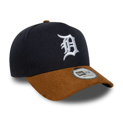 Detroit Tigers MLB Suede Visor Navy 9FORTY E-Frame Adjustable Cap