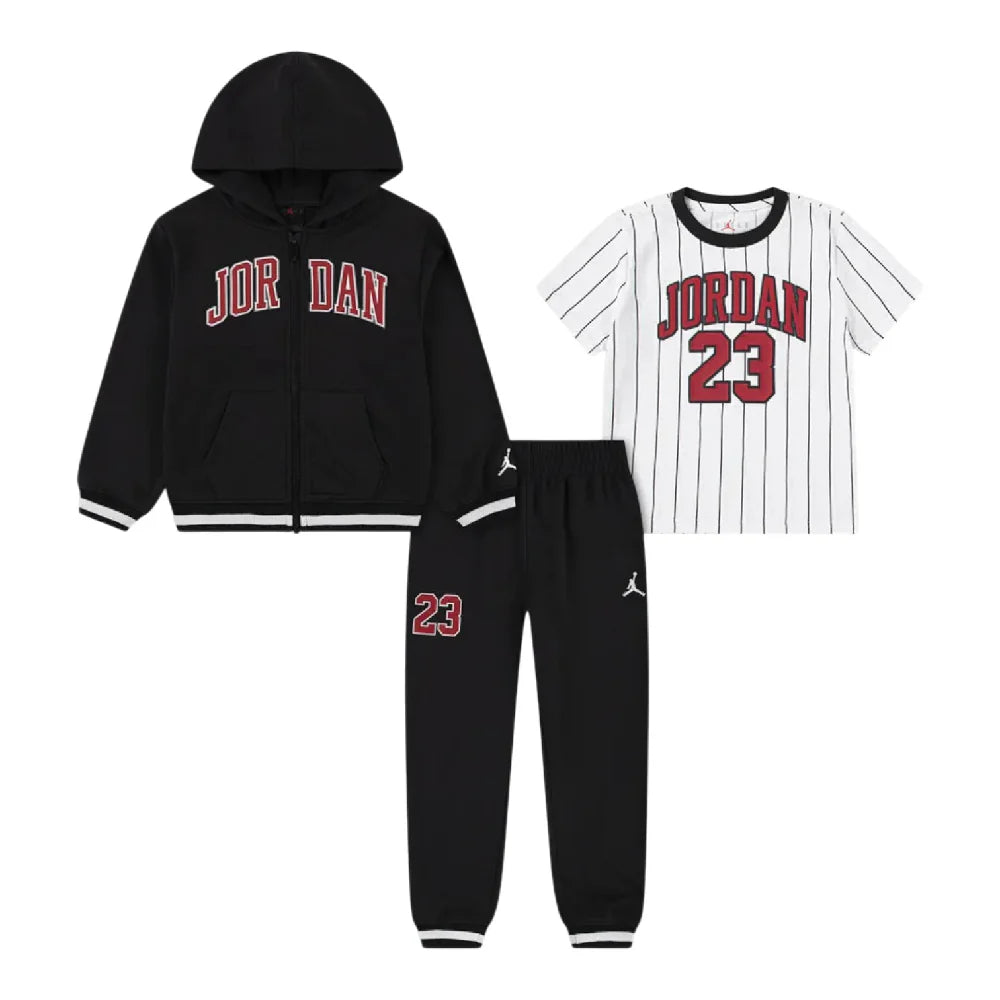 Jordan T-Shirt/Hoodie Tracksuit Set Black