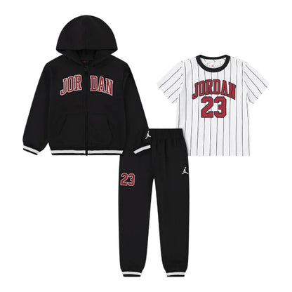 Jordan T-Shirt/Hoodie Tracksuit Set Black