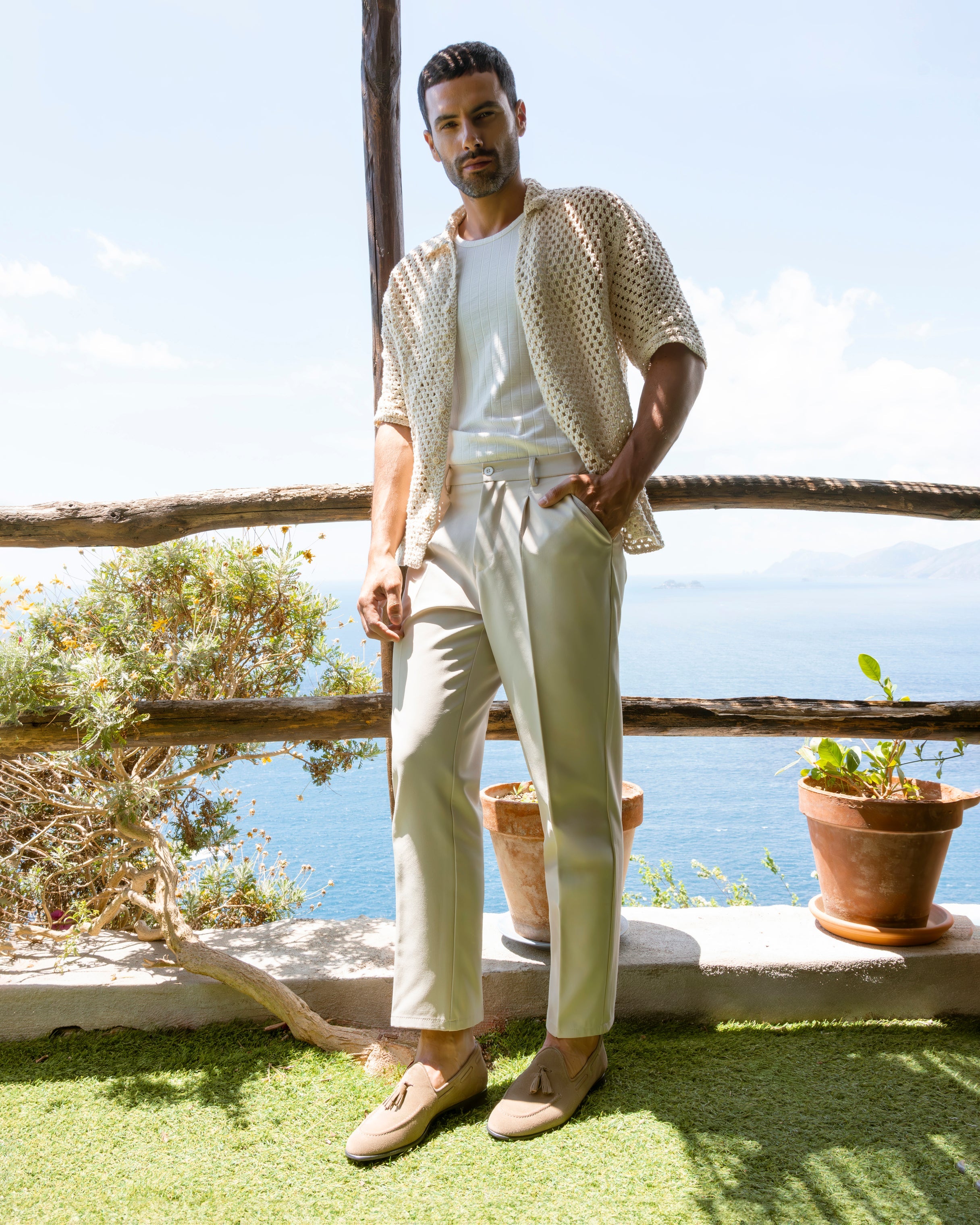 Mocassini con fiocco in Camoscio - Taupe