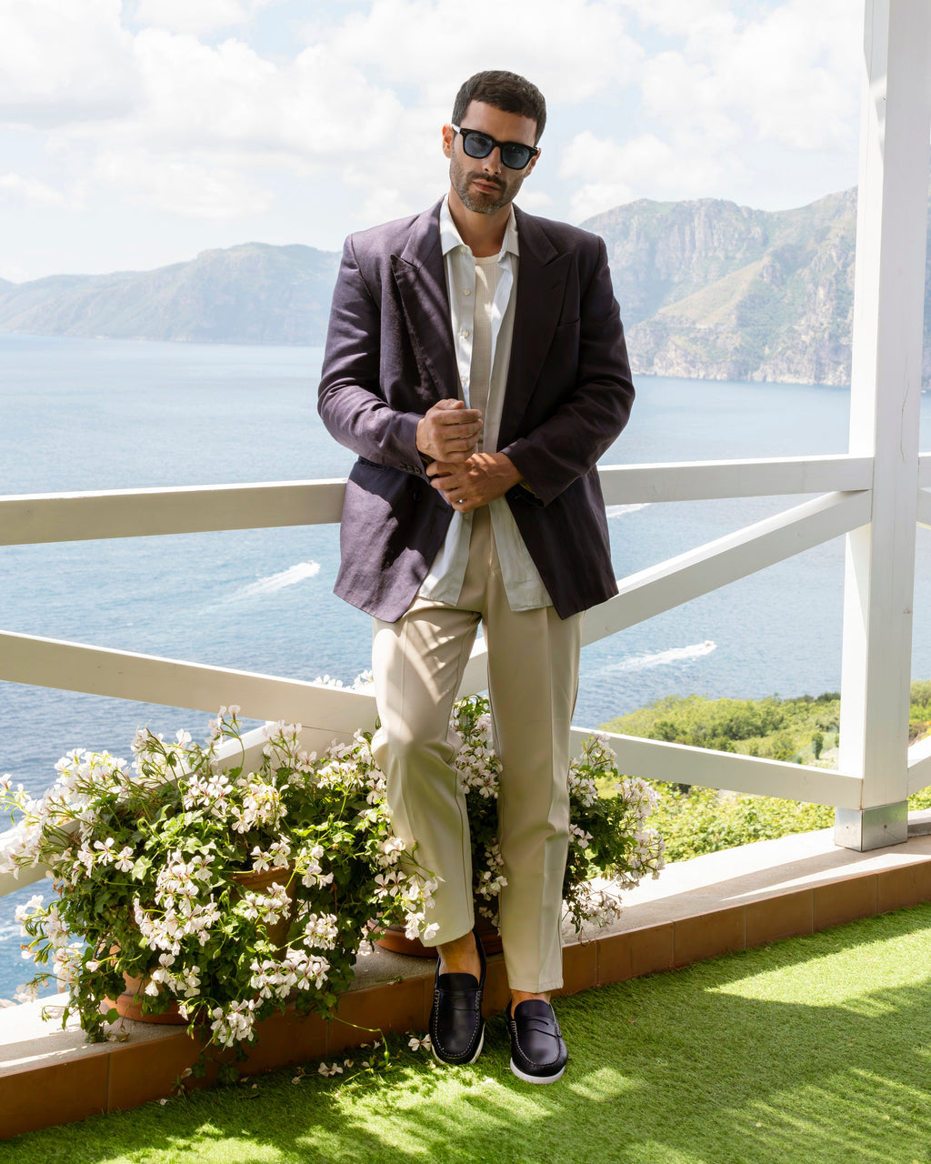 Mocassini Barca 02 con Bendina in Pelle - Blu