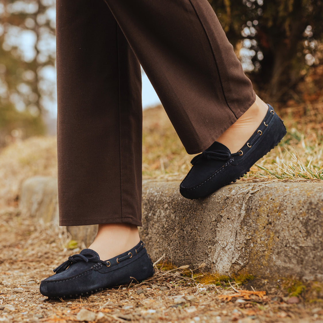 Gommino Donna in camoscio - Blu