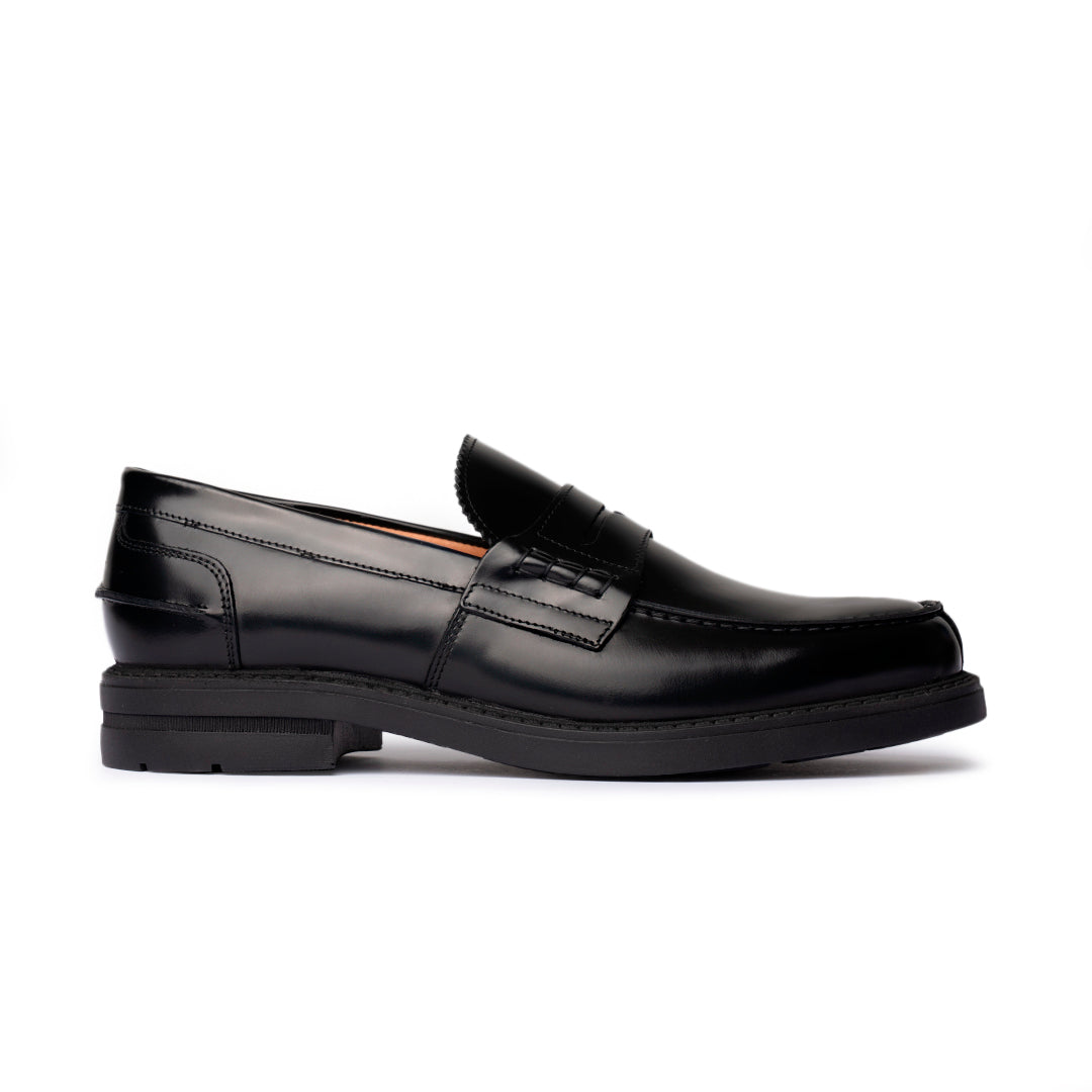 Mocassini college in pelle abrasivata - Nero