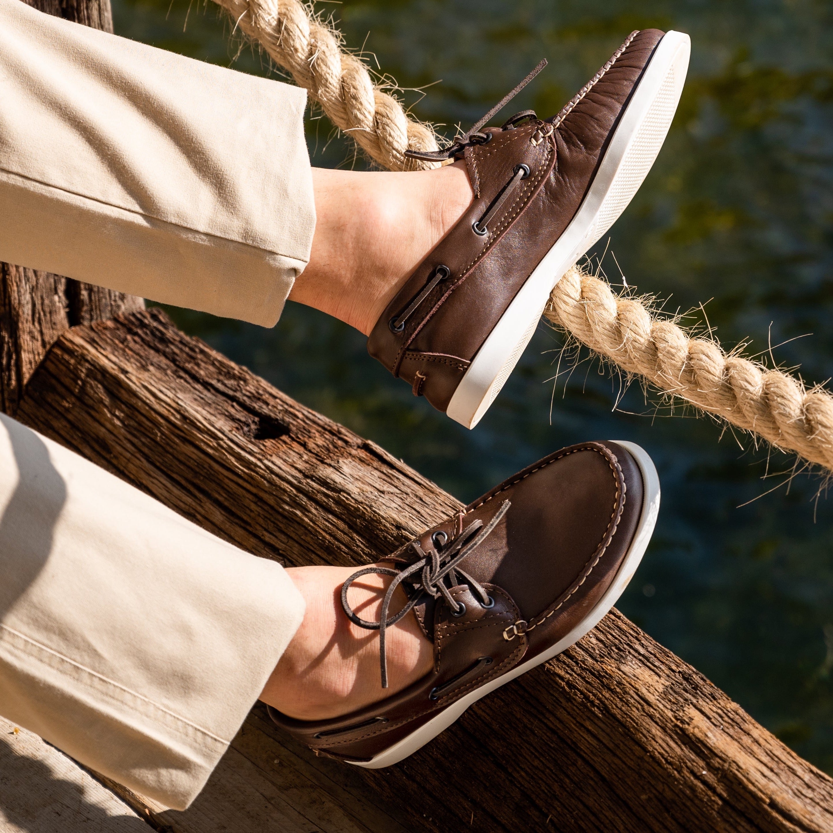 Mocassini Barca 01 con Lacci in Pelle - Testa di Moro