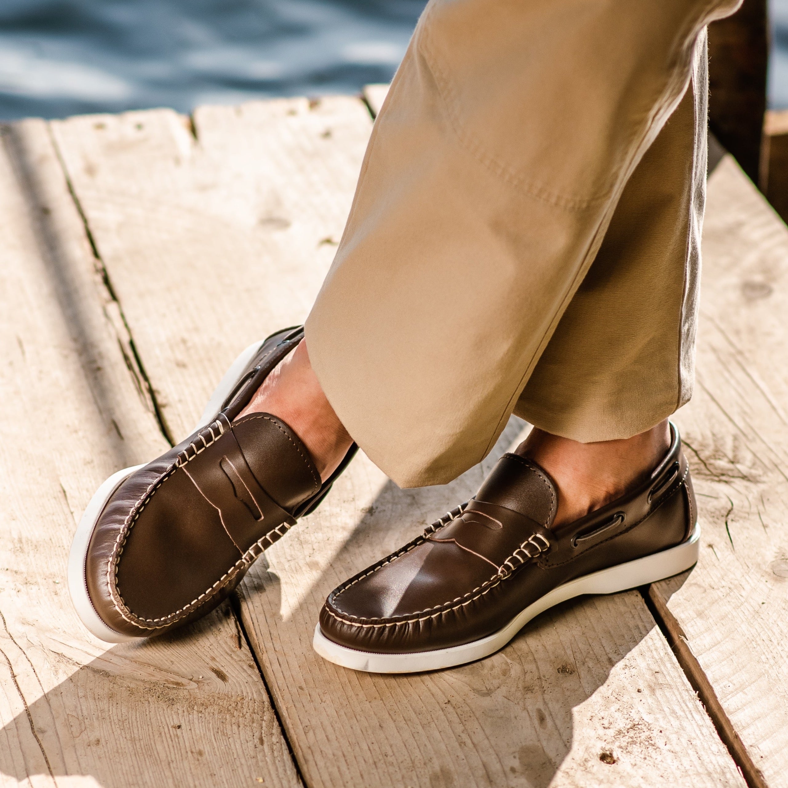 Mocassini Barca 02 con Bendina in Pelle - Testa di Moro