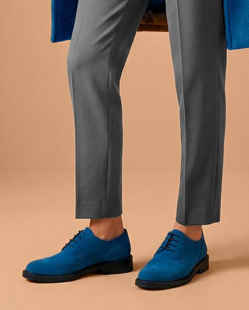 Francesina Donna in Camoscio - Cobalto