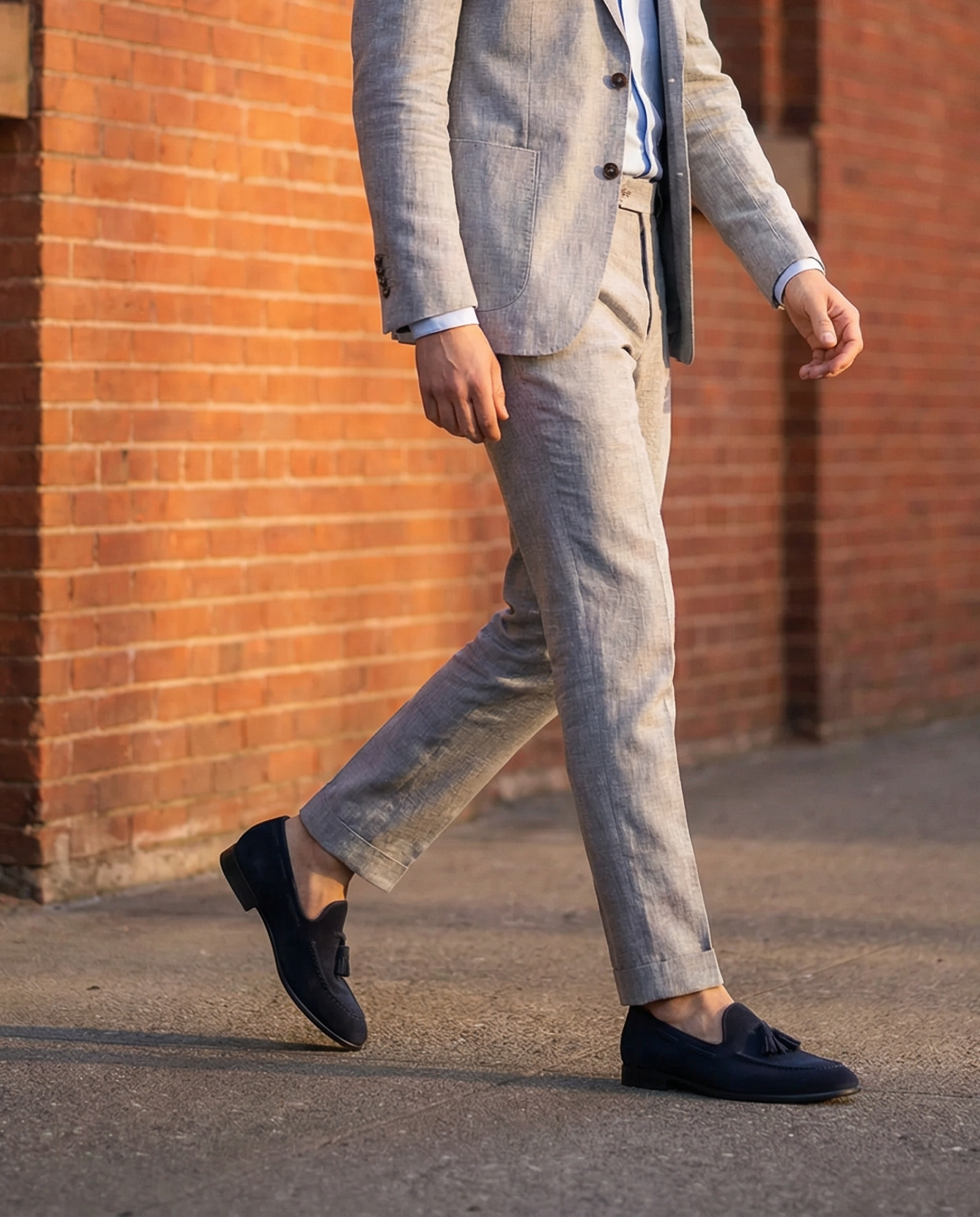 Mocassini con fiocco in Camoscio - Blu